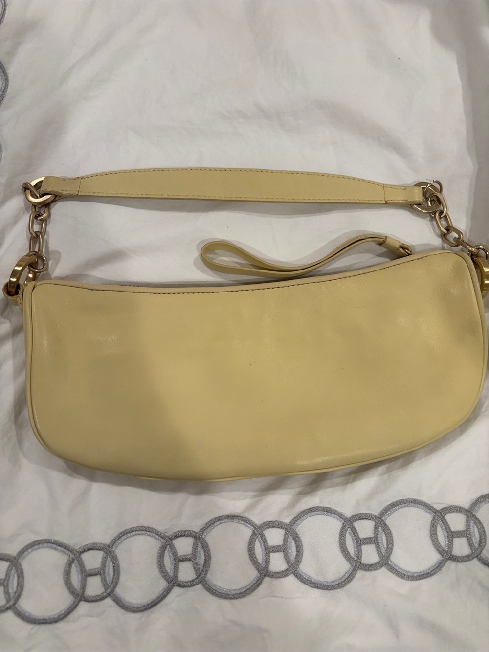 Ann Taylor mini leather Bag with brushed gold accents